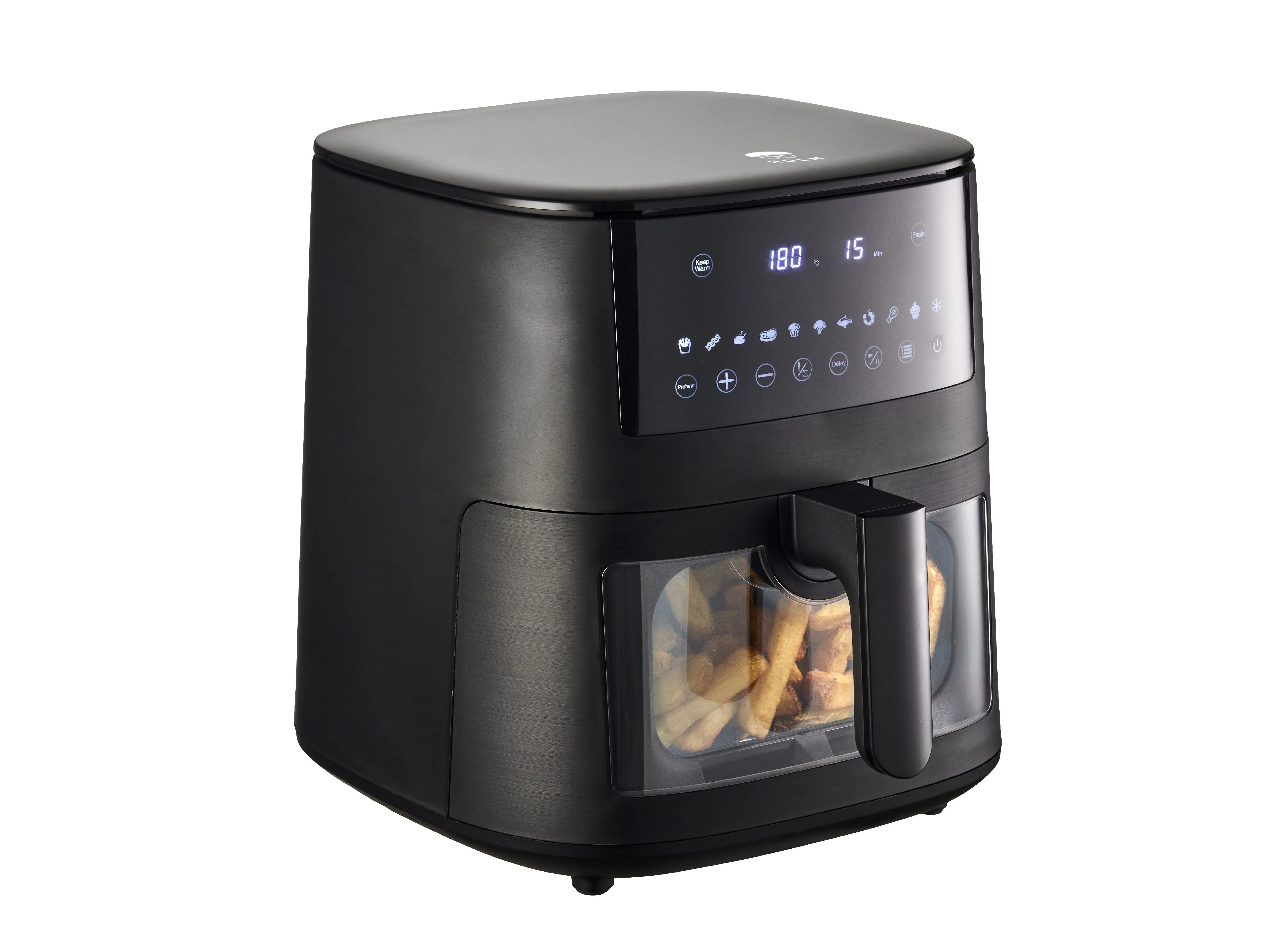 Holm Air Fryer With Viewing Window 6,5 Liter 1650 Watt Matt Black