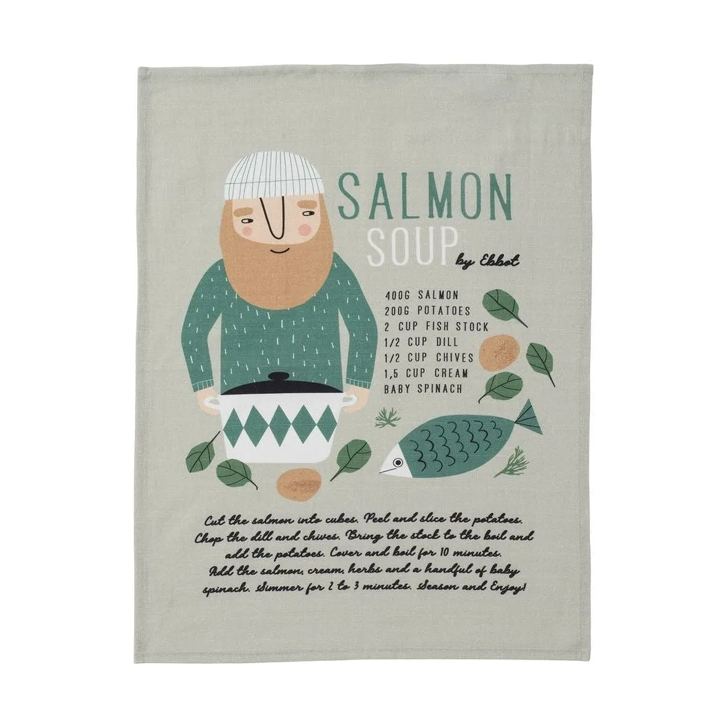 Spira Kompis Tea Towel Ebbot Salmon Soup, 47x65 Cm